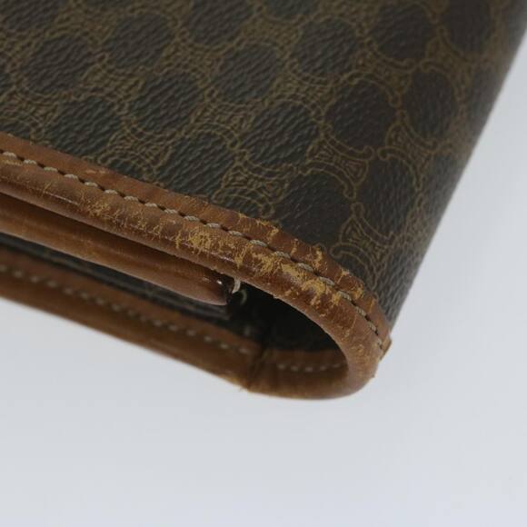 CELINE Macadam Canvas Clutch Bag Pvc Leather Brown - Picture 6 of 16